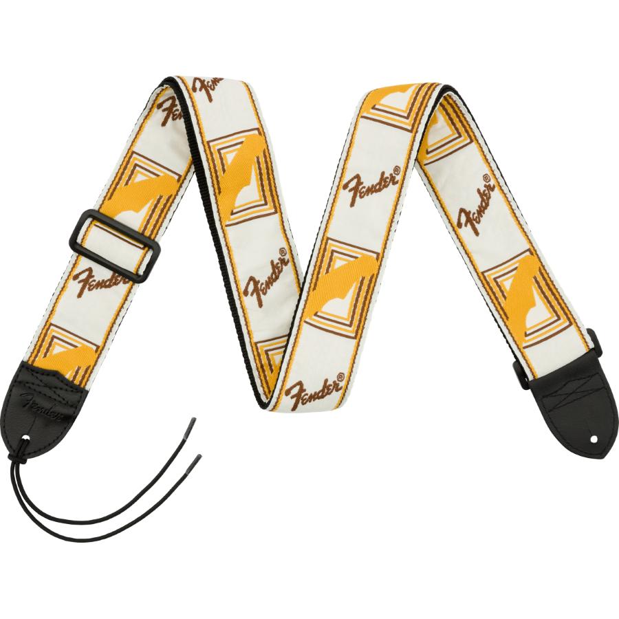FENDER Monogrammed Strap White/Brown/Yellow 2"