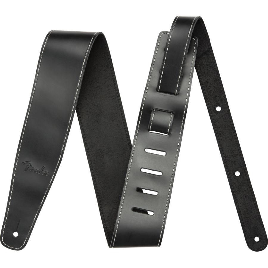 FENDER Broken-In Leather Strap Black 2.5"
