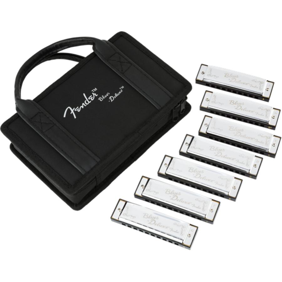 FENDER Blues Deluxe Harmonica Pack of 7 with Case