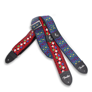 FENDER Eric Johnson "The Walter" Signature Strap Blue with Multi-Colored Triangle Pattern 2"