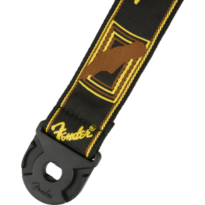 FENDER Quick Grip Locking End Strap Black/Yellow & Brown Monogram 2"