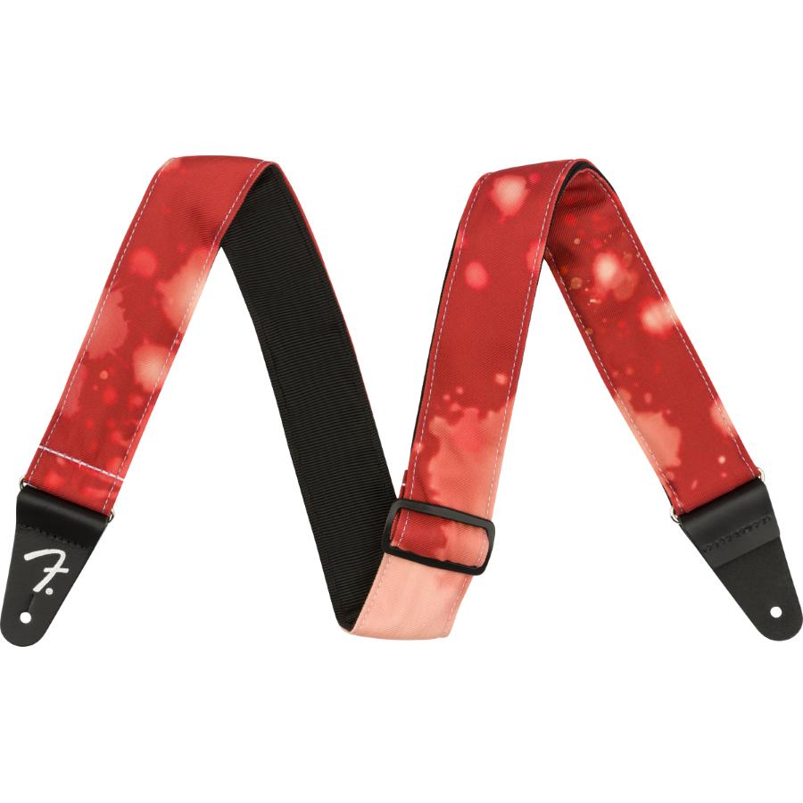 FENDER Tie Dye Acid Wash Strap Red 2"