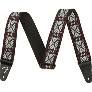 FENDER Pasadena Woven Strap Red Snowflake 2"