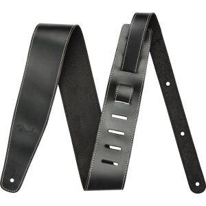FENDER Broken-In Leather Strap Black 2.5"