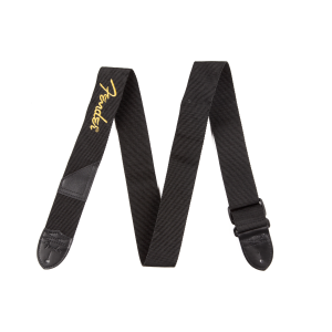 FENDER Fender Logo Strap Black/Yellow Logo 2"