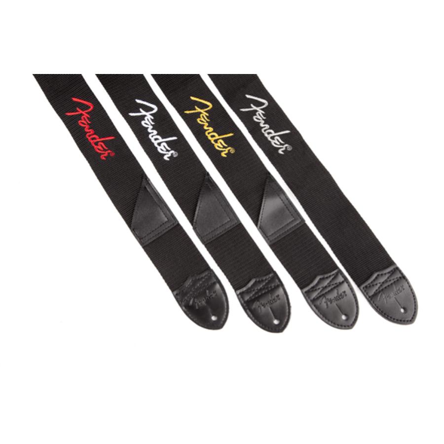 FENDER Fender Logo Strap Black/Yellow Logo 2"