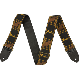 FENDER Legacy Vintage Monogram Strap Black/Yellow & Brown 2"