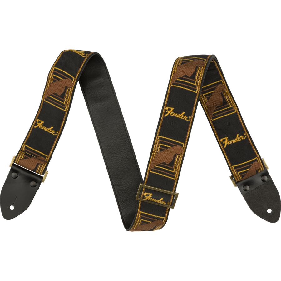 FENDER Legacy Vintage Monogram Strap Black/Yellow & Brown 2"