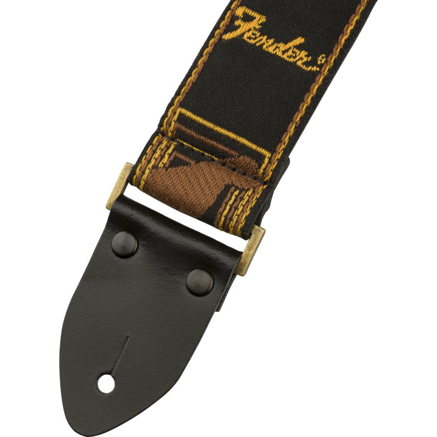 FENDER Legacy Vintage Monogram Strap Black/Yellow & Brown 2"