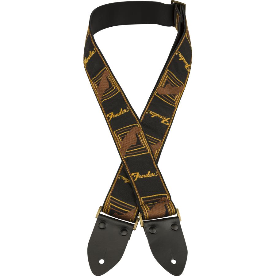 FENDER Legacy Vintage Monogram Strap Black/Yellow & Brown 2"