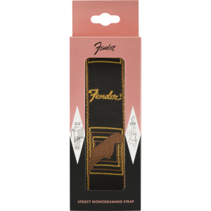FENDER Legacy Vintage Monogram Strap Black/Yellow & Brown 2"