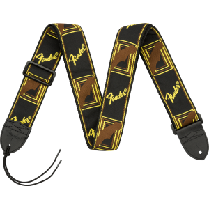 FENDER Monogrammed Strap Black/Yellow/Brown 2"