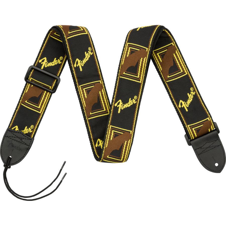 FENDER Monogrammed Strap Black/Yellow/Brown 2"