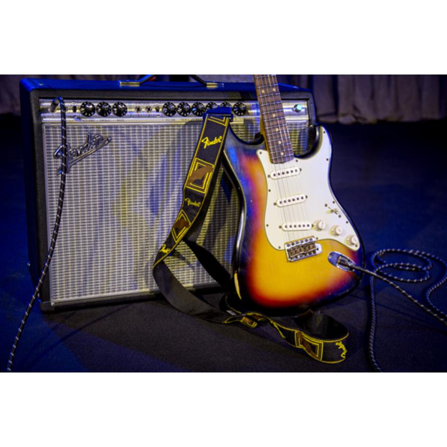 FENDER Monogrammed Strap Black/Yellow/Brown 2"