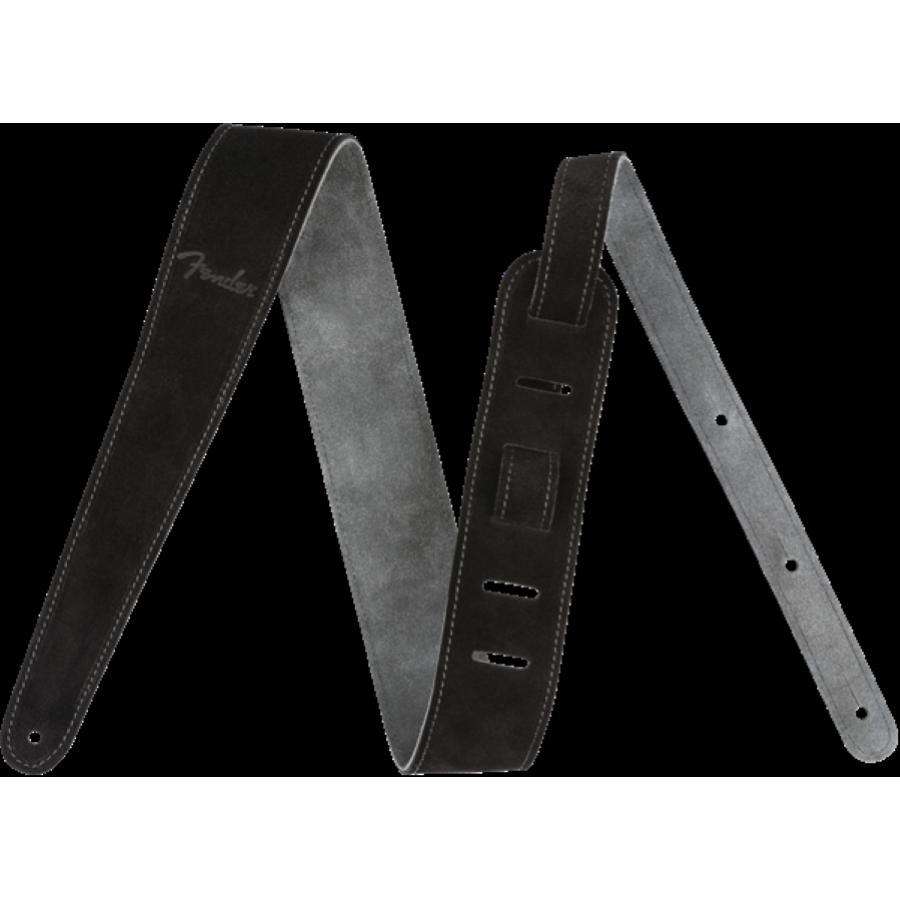 FENDER Reversible Suede Strap Black/Grey 2"