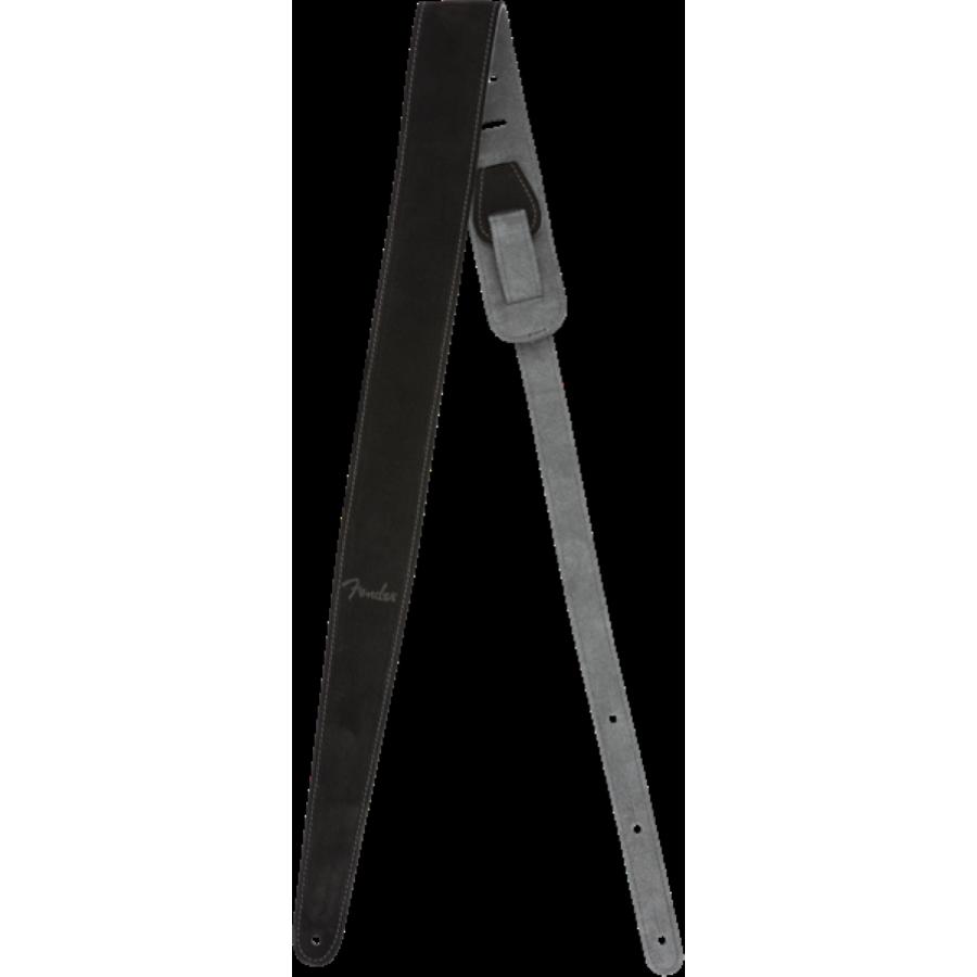 FENDER Reversible Suede Strap Black/Grey 2"