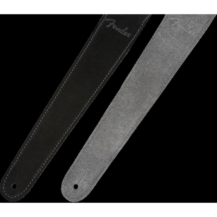 FENDER Reversible Suede Strap Black/Grey 2"