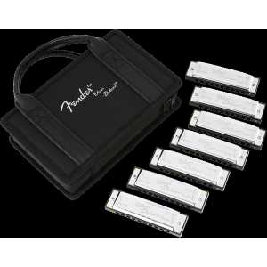 FENDER Blues Deluxe Harmonica Pack of 7 with Case