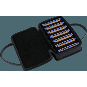 FENDER Midnight Blues Harmonica Pack of 7 with Case