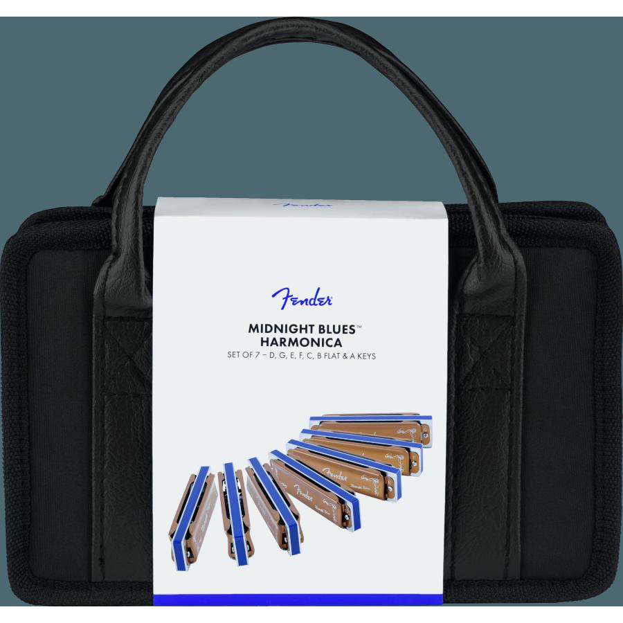 FENDER Midnight Blues Harmonica Pack of 7 with Case
