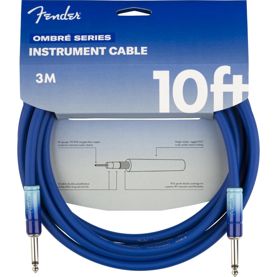 Fender Ombré cavo strumento diritto/diritto 3 Mt Belair Blue