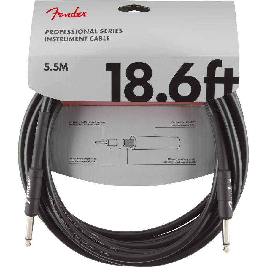 Fender Professional cavo strumento diritto/diritto 6 Mt Black