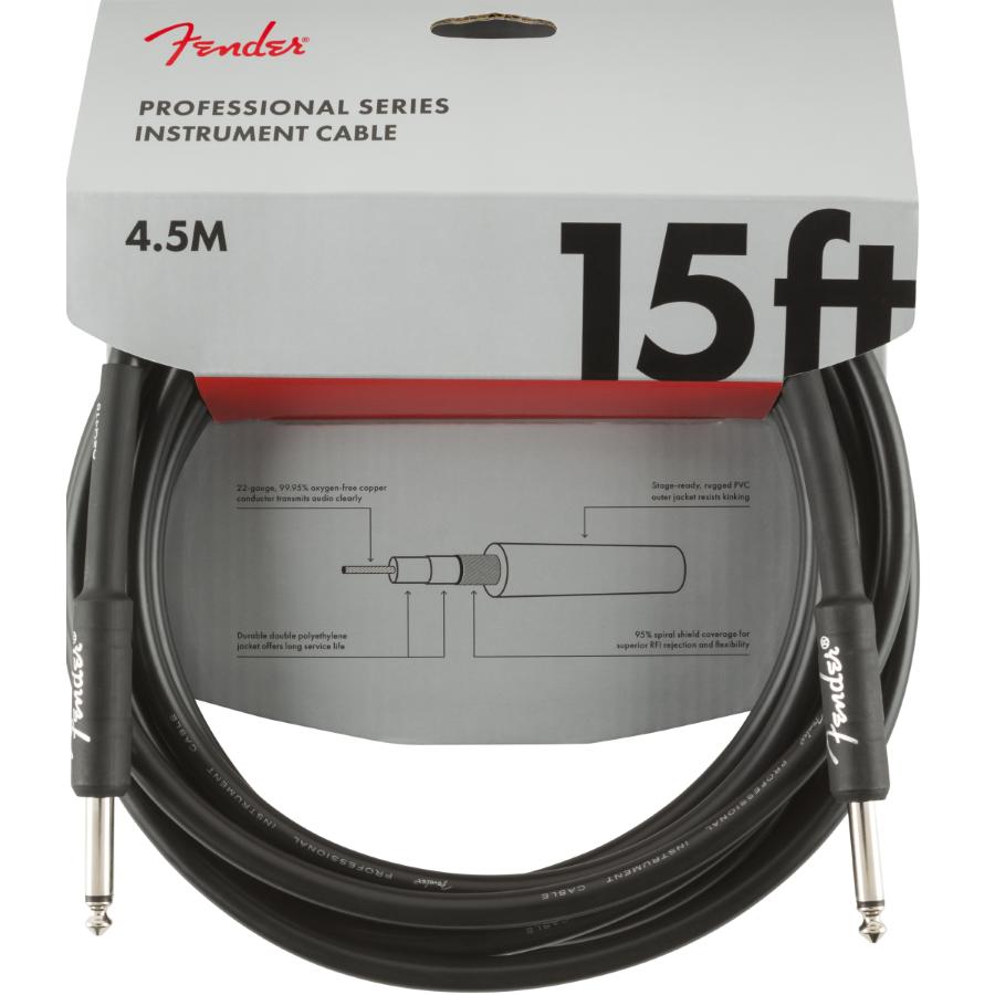 Fender Professional cavo strumento diritto/diritto 5 Mt Black