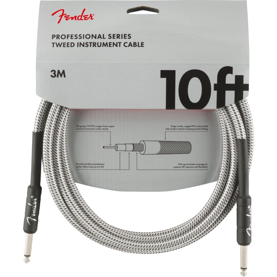 Fender Professional cavo strumento 3 Mt White Tweed