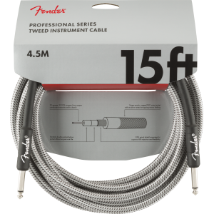 Fender Professional cavo strumento 5 Mt White Tweed