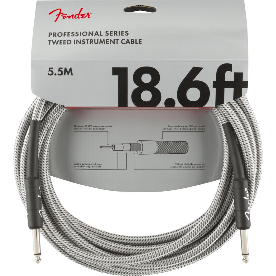 Fender Professional cavo strumento 6 Mt White Tweed