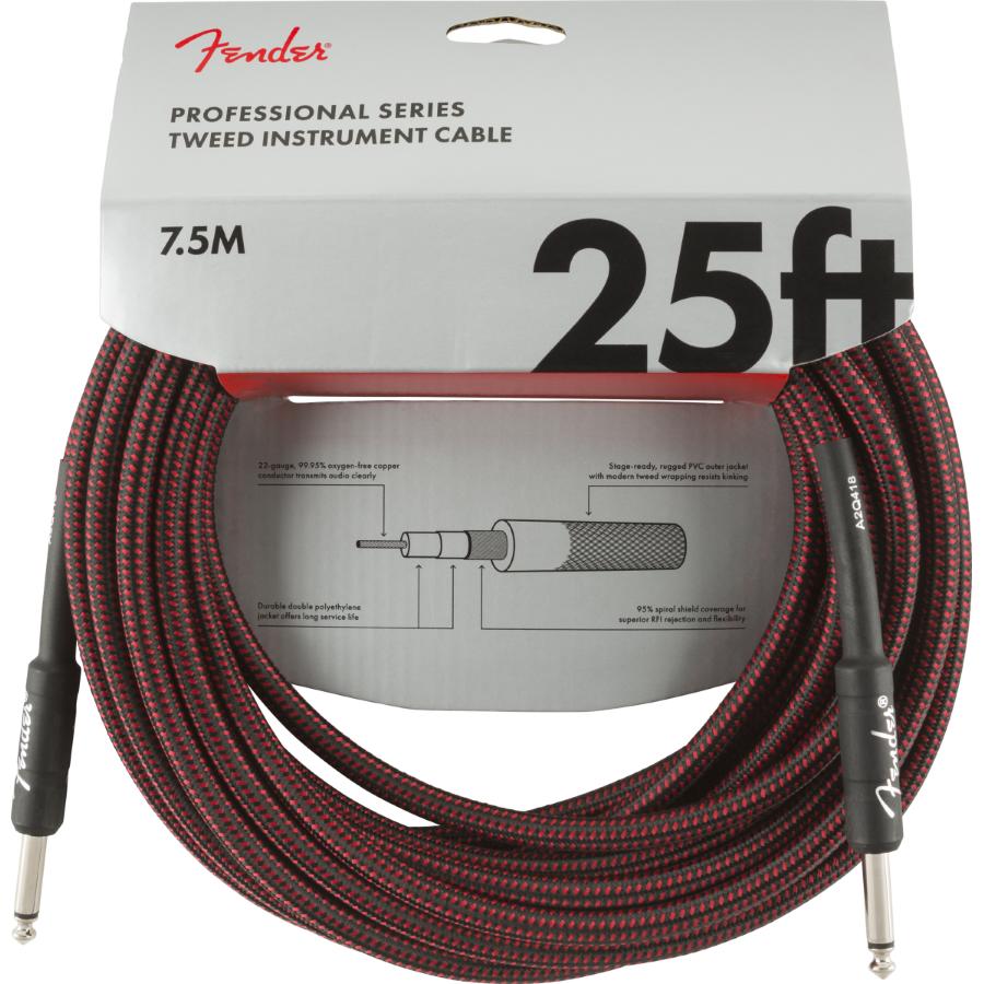 Fender Professional cavo strumento 8 Mt Red Tweed