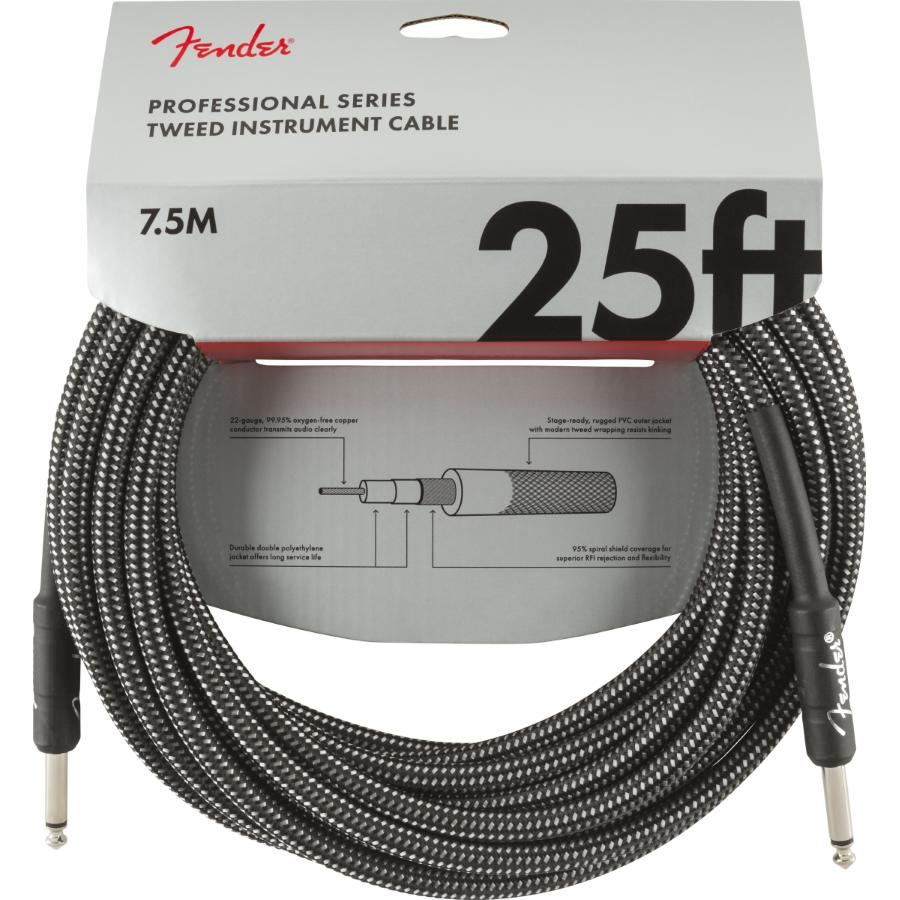 Fender Professional cavo strumento 8 Mt Gray Tweed