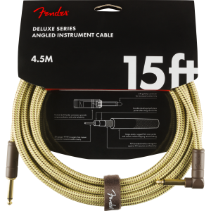 Fender Deluxe cavo strumento diritto/angolo 5 Mt Tweed