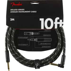Fender Deluxe cavo strumento diritto/angolo 3 Mt Black Tweed