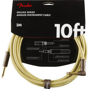 Fender Deluxe cavo strumento diritto/angolo 3 Mt Tweed