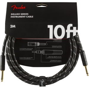Fender Deluxe cavo strumento diritto/diritto 3 Mt Black Tweed