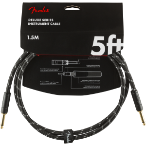 Fender Deluxe cavo strumento diritto/diritto 2 Mt Black Tweed