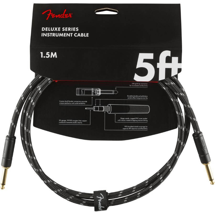Fender Deluxe cavo strumento diritto/diritto 2 Mt Black Tweed