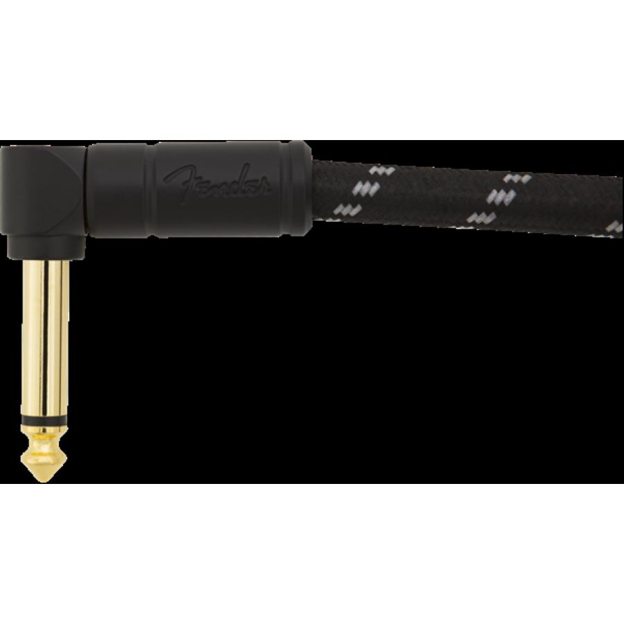 Fender Deluxe cavo strumento angolo/angolo 1 Mt Black Tweed