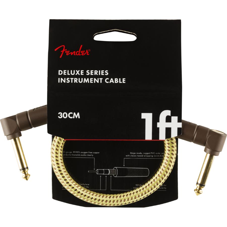 Fender Deluxe cavo strumento angolo/angolo 30 Cm Tweed