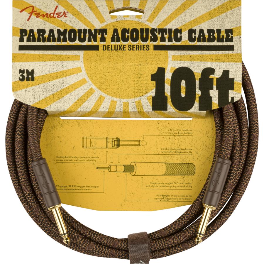 Fender Paramount 3 Mt Acoustic cavo strumento Brown