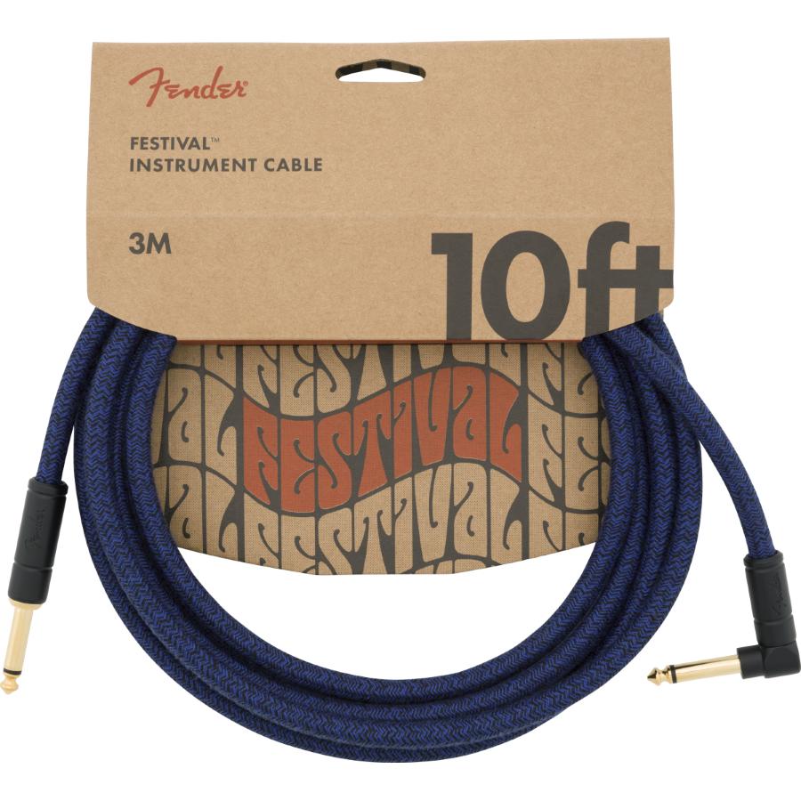 Fender Festival cavo strumento diritto/angolo 3 Mt Pure Hemp Blue Dream