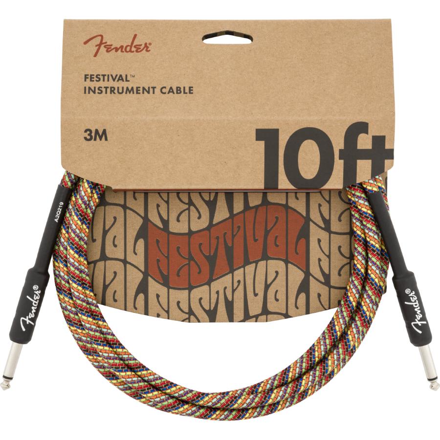 Fender Festival cavo strumento diritto/diritto 3 Mt Pure Hemp Rainbow