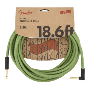 Fender Festival cavo strumento diritto/angolo 6 Mt Pure Hemp Green
