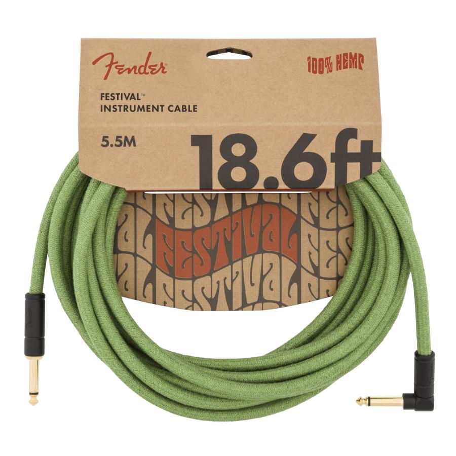 Fender Festival cavo strumento diritto/angolo 6 Mt Pure Hemp Green