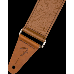 FENDER Tooled Leather Guitar Strap Brown 2"