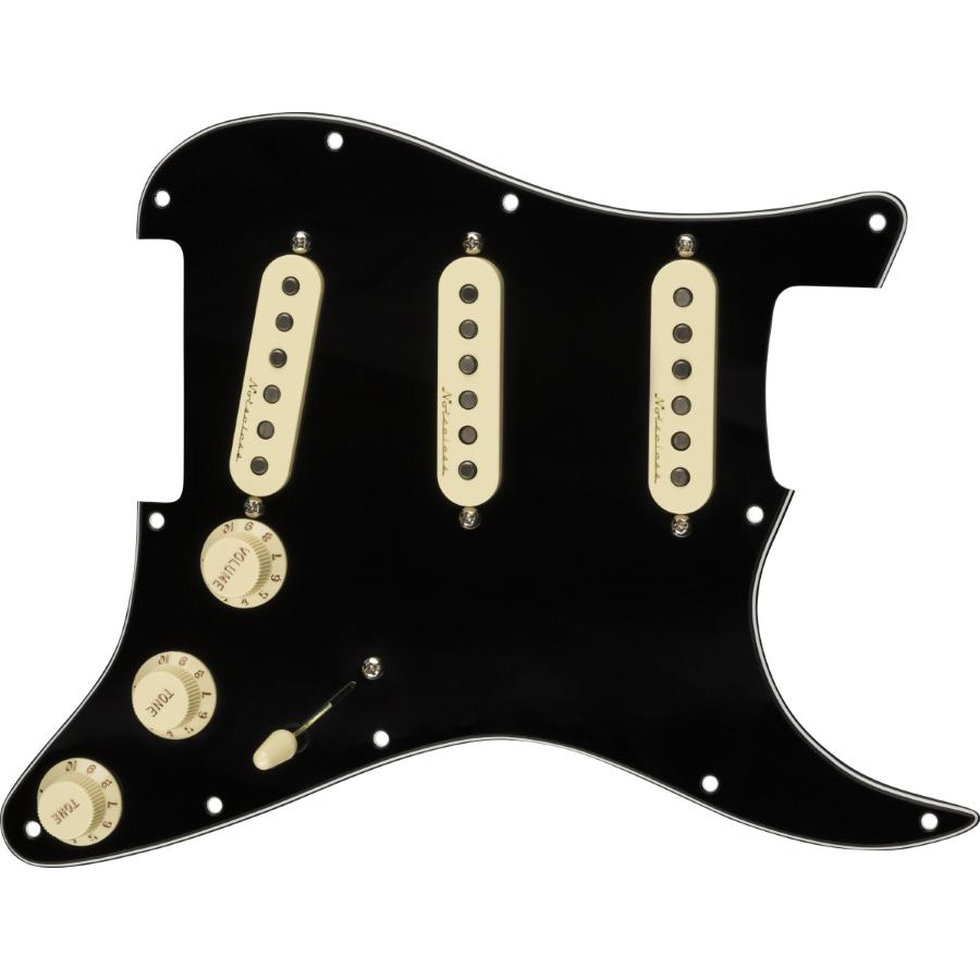 FENDER Pre-Wired Strat Pickguard Vintage Noiseless SSS Black 11 Hole PG