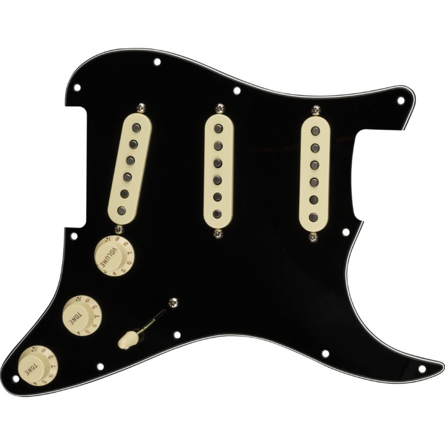 FENDER Pre-Wired Strat Pickguard Original '57/'62 SSS Black 11 Hole PG