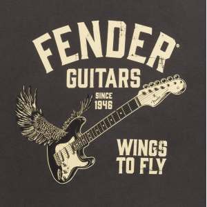 FENDER Wings To Fly T-Shirt Vintage Black XXL