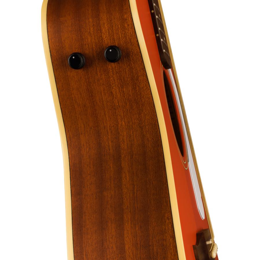 FENDER Malibu Player Walnut White Fiesta Red